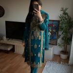 Premium Heavy Chinnon Silk Embroidered Kurta Pant Set with Designer Dupatta