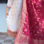 Pure Kanjivaram Silk Embroidered Kurta Set with Zari Dupatta – Festive 3 Piece Suit for Women