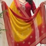 Luxury Berry Silk Embroidered Kurta Pant Set with Kanjivaram Zari Dupatta