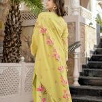 Premium Chanderi Silk Butti 3-Piece Suit Set with Embroidered Neckline & Printed Dupatta