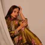 Designer Party Wear Japan Satin Top with Farshi Salwar & Organza Dupatta