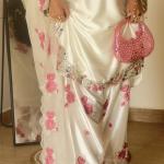 Designer Party Wear Japan Satin Top with Farshi Salwar & Organza Dupatta