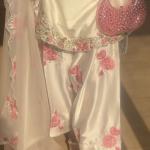 Designer Party Wear Japan Satin Top with Farshi Salwar & Organza Dupatta