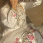 Designer Party Wear Japan Satin Top with Farshi Salwar & Organza Dupatta