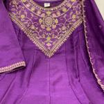 Designer Party Wear Pure Vichitra Anarkali Kurta Pant Set with Embroidered Dupatta