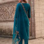 Elegant Rayon Slub Embroidered Kurti Pant Set with Organza Cut-Work Dupatta