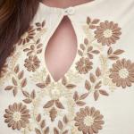 Elegant Rayon Slub Embroidered Kurti Pant Set with Organza Cut-Work Dupatta