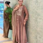 Wedding Special Premium Mul Chanderi Anarkali Kurti Pant Set with Banarasi Dupatta