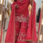 Designer Party Wear Fox Georgette Top Sharara Palazzo Set with Embroidered Dupatta