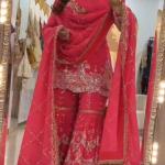 Designer Party Wear Fox Georgette Top Sharara Palazzo Set with Embroidered Dupatta