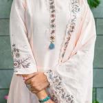 Premium Muslin Cotton Long Kurti Pant Set with Embroidered Dupatta