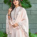 Premium Muslin Cotton Long Kurti Pant Set with Embroidered Dupatta
