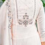 Premium Muslin Cotton Long Kurti Pant Set with Embroidered Dupatta