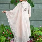 Premium Muslin Cotton Long Kurti Pant Set with Embroidered Dupatta