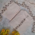 Premium Muslin Cotton Long Kurti Pant Set with Embroidered Dupatta