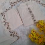 Premium Muslin Cotton Long Kurti Pant Set with Embroidered Dupatta