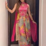 Premium Pure Chinon Handwork Kurti Set with Chiffon Dupatta