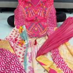 Premium Pure Chinon Handwork Kurti Set with Chiffon Dupatta