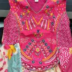 Premium Pure Chinon Handwork Kurti Set with Chiffon Dupatta