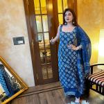 Branded Rayon Slub Printed Kurti Plazzo Set with Chanderi Cotton Dupatta