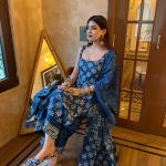 Branded Rayon Slub Printed Kurti Plazzo Set with Chanderi Cotton Dupatta