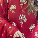 Aarzoo Designer Chinon Long Kurti Set Embroidered Long Top, Pant & Dupatta