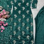 Aarzoo Designer Chinon Long Kurti Set Embroidered Long Top, Pant & Dupatta