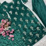 Aarzoo Designer Chinon Long Kurti Set Embroidered Long Top, Pant & Dupatta