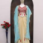 Zayra Designer Dhoti Set with Printed Shrug Modern Fusion Ethnic Outfit – 3 Piece Set