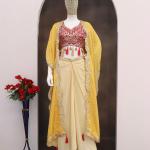 Zayra Designer Dhoti Set with Printed Shrug Modern Fusion Ethnic Outfit – 3 Piece Set