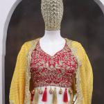 Zayra Designer Dhoti Set with Printed Shrug Modern Fusion Ethnic Outfit – 3 Piece Set