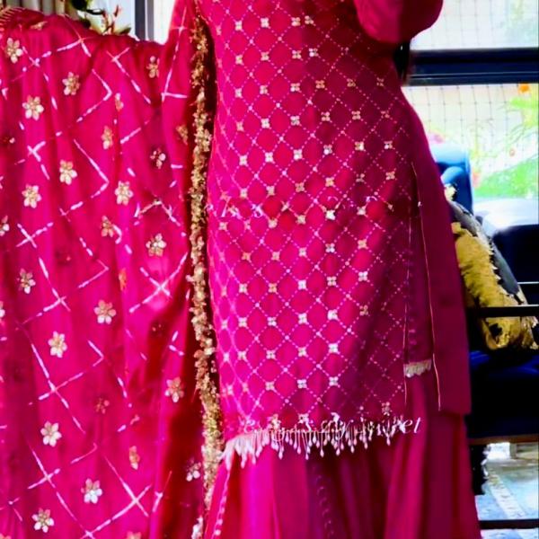 Chinnon Silk Designer Sharara Set