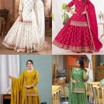 Noor Chinnon Silk Designer Sharara Set  Party Wear Top, Sharara Palazzo & Embroidered Dupatta