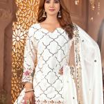 Noor Chinnon Silk Designer Sharara Set  Party Wear Top, Sharara Palazzo & Embroidered Dupatta