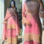 Elara Luxury Crunchy Silk Kurta Sharara Set Premium Boutique Style Festive Wear