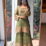 Elara Luxury Crunchy Silk Kurta Sharara Set Premium Boutique Style Festive Wear