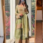 Elara Luxury Crunchy Silk Kurta Sharara Set Premium Boutique Style Festive Wear