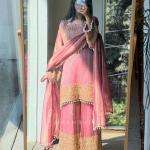 Elara Luxury Crunchy Silk Kurta Sharara Set Premium Boutique Style Festive Wear