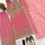 Elara Luxury Crunchy Silk Kurta Sharara Set Premium Boutique Style Festive Wear