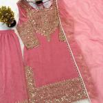 Elara Luxury Crunchy Silk Kurta Sharara Set Premium Boutique Style Festive Wear