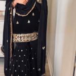 Noor Crepe Designer Sharara Set Embroidered Top, Sharara Palazzo & Georgette Dupatta