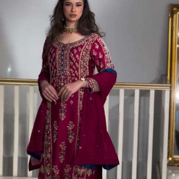 Zehra Chinnon Silk Pakistani Suit Set