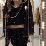 Zoya Designer Georgette Dhoti Suit Set Embroidered Top, Dhoti Salwar & Dupatta