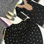 Zoya Designer Georgette Dhoti Suit Set Embroidered Top, Dhoti Salwar & Dupatta