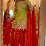 Meher Chinnon Silk Designer Plazzo Set Embroidered Party Wear Top, Plazzo & Dupatta