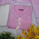 Roselle Pink Embroidered Cotton Kurta Set with Dupatta