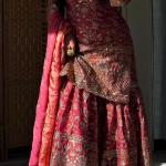 Zariya Fancy Crush Silk Designer Sharara Set Embroidered Top, Sharara Palazzo & Dupatta