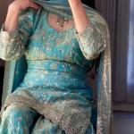 Zariya Fancy Crush Silk Designer Sharara Set Embroidered Top, Sharara Palazzo & Dupatta