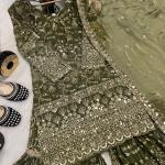 Zariya Fancy Crush Silk Designer Sharara Set Embroidered Top, Sharara Palazzo & Dupatta