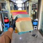 Rangtara Organza Crush Tissue Silk Saree  Multi-Color Designer Saree with Jacquard Border